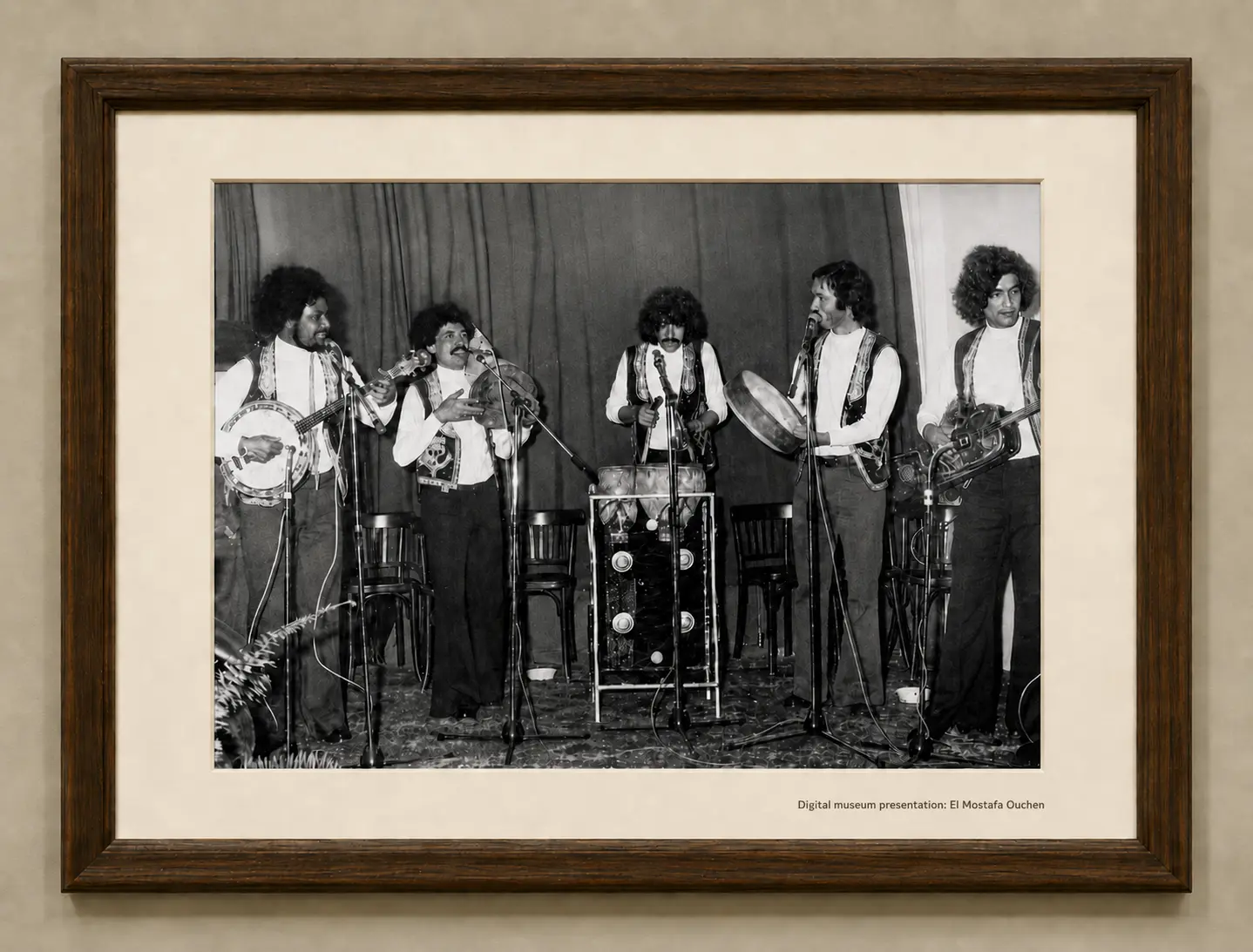 Historical black and white ensemble performance