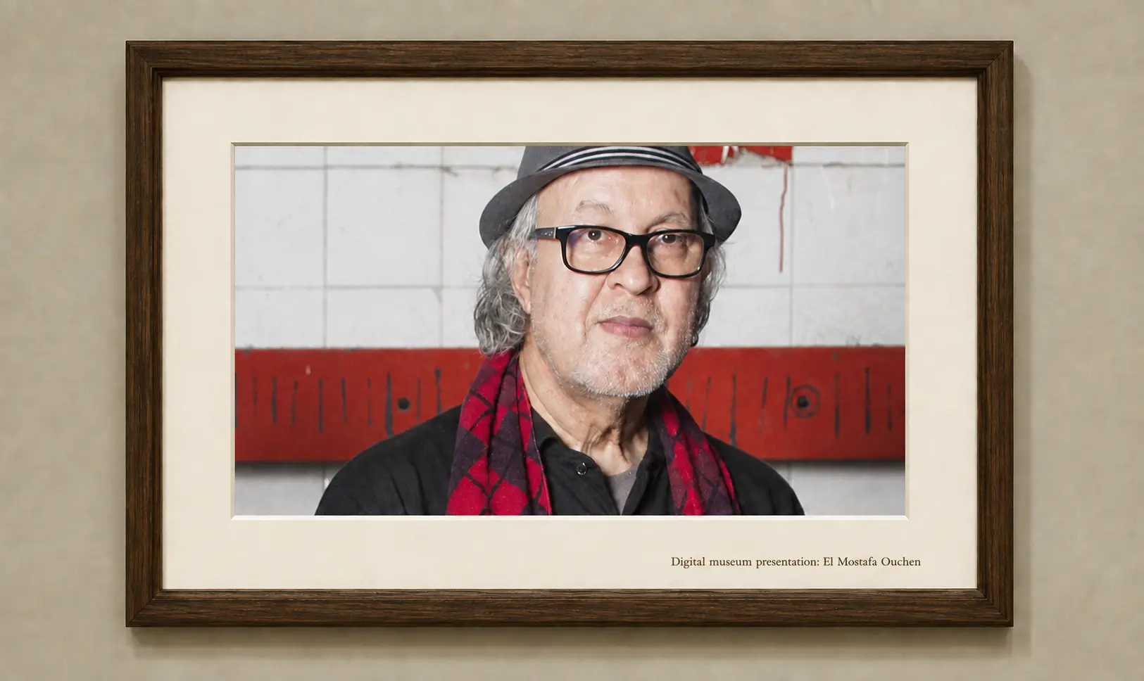 Framed interview portrait of Omar Sayed