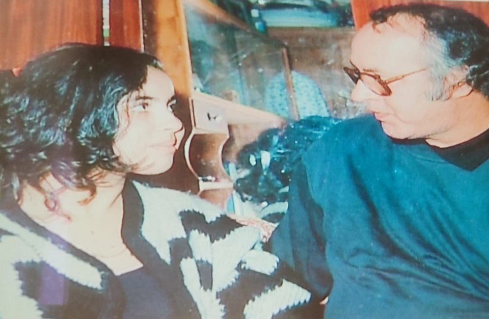 Omar Sayed with adult Siham at home